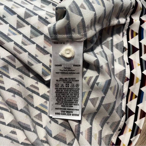 NWT Ted Baker sz 2 Karleen triangle print polyester shift dress $295 - Picture 11 of 16